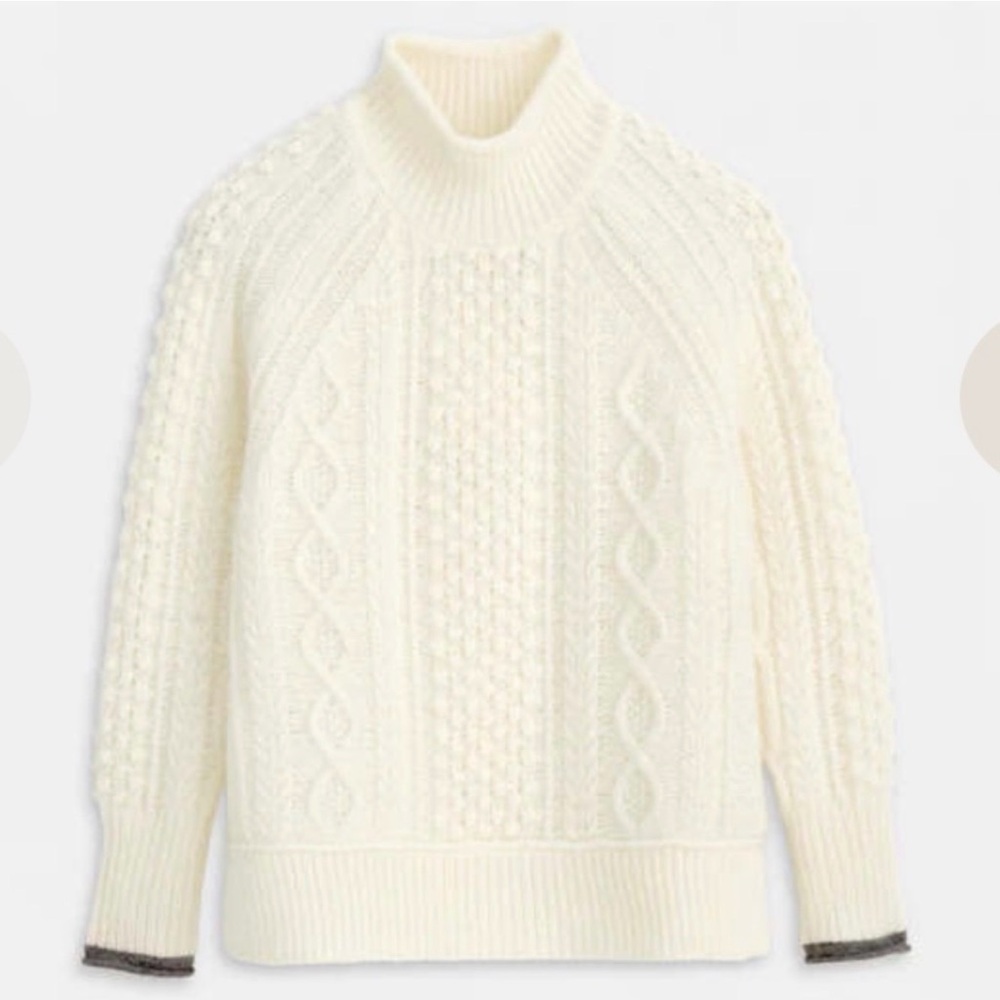 Alex Mill Kamil Cable Knit Sweater - Cream - Picture 2 of 5